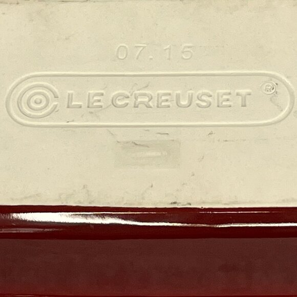 Le Creuset Rectangular Ceramic Casserole Baking Dish Baker 11x7 Red Stoneware - Picture 2 of 10